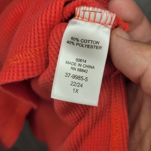 Roaman’s Coral Waffle Thermal Top Sz 22/24 - Picture 4 of 5